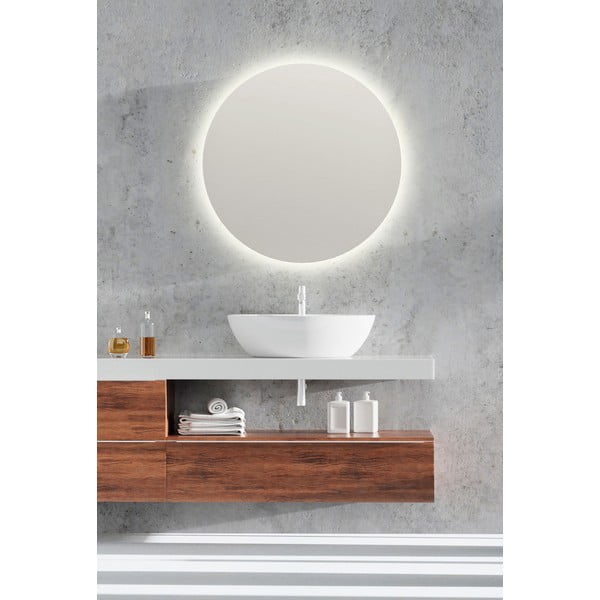 Oglindă de perete cu led ø 60 cm Luna – Mirrors and More-image-2