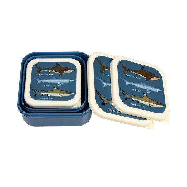 Cutii de gustări pentru copii albastru-închis 3 buc. Sharks – Rex London-image-4