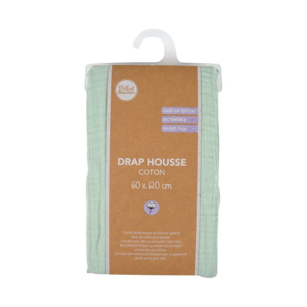 Cearceaf pentru copii din muselină pentru pătuț cu elastic 60x120 cm – Bébé Douceur-image-4