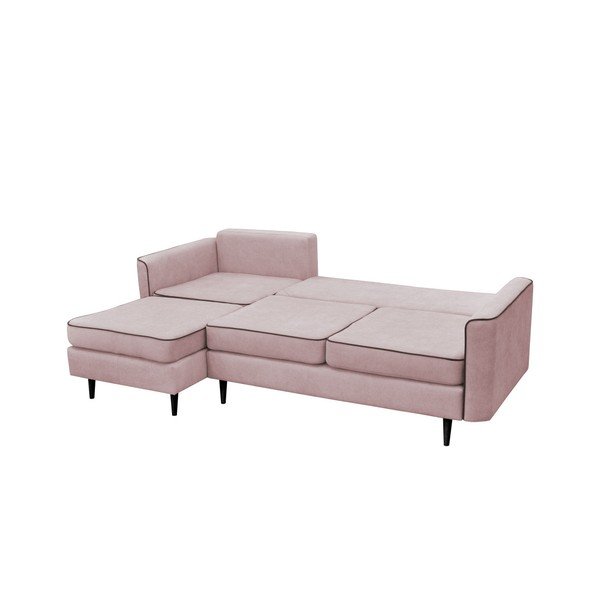 Colțar extensibil Mazzini Sofas Dragonfly, extensie partea stângă, roz-image-4