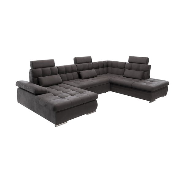 Colțar gri antracit extensibil, cu spațiu de depozitare (cu colț pe partea dreaptă, în formă de "U") Merkur – Ropez