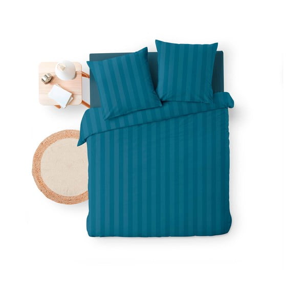 Lenjerie de pat albastră din microfibră pentru pat dublu/extinsă 240x220 cm Cleo – douceur d'intérieur