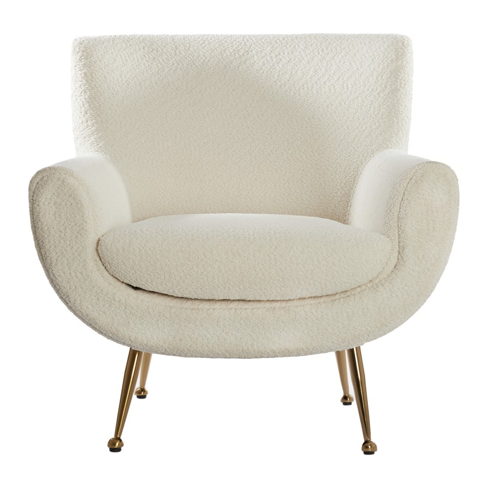 Fotoliu crem cu tapițerie din țesătură bouclé Vinstra – Light &amp; Living