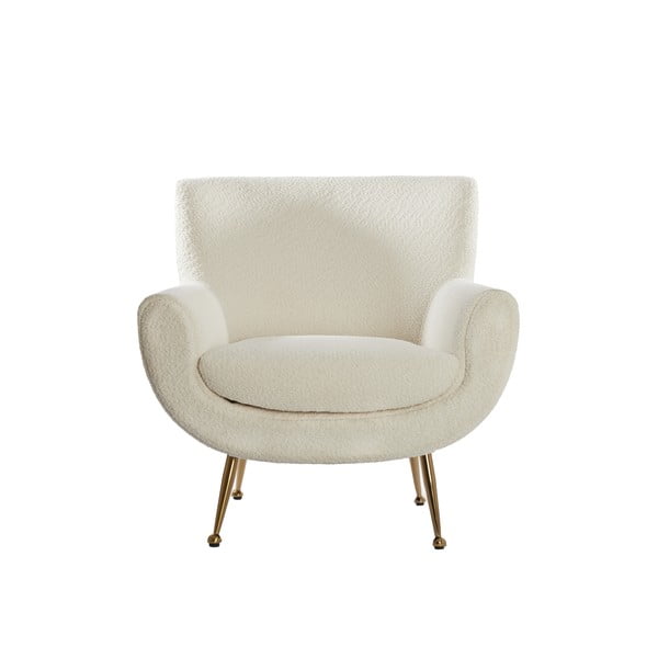 Fotoliu crem cu tapițerie din țesătură bouclé Vinstra – Light & Living-image-2
