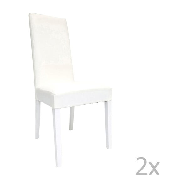 Set 2 scaune Esidra Roque, alb