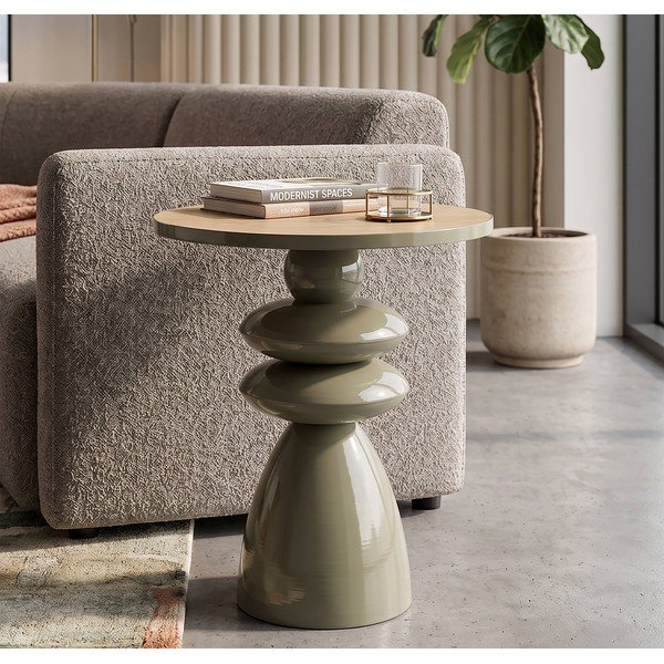 Măsuță auxiliară rotundă din metal ø 45,5 cm Metal Console – Mauro Ferretti-image-1