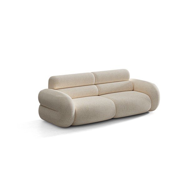 Canapea crem cu tapițerie din chenille 220 cm Neo – Micadoni -image-1