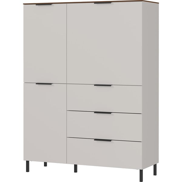 Comodă înaltă gri-bej cu aspect de nuc 109x146 cm California - Germania-image-1
