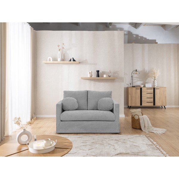 Canapea gri deschis 140 cm Paphos – Ropez-image-2