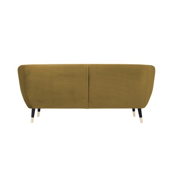 Canapea Mazzini Sofas BENITO cu picioare negre, galben muștar, 188 cm-image-4