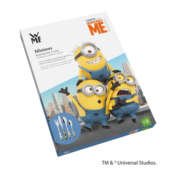 Set 4 tacâmuri din oțel inoxidabil pentru copii WMF Minions-image-1