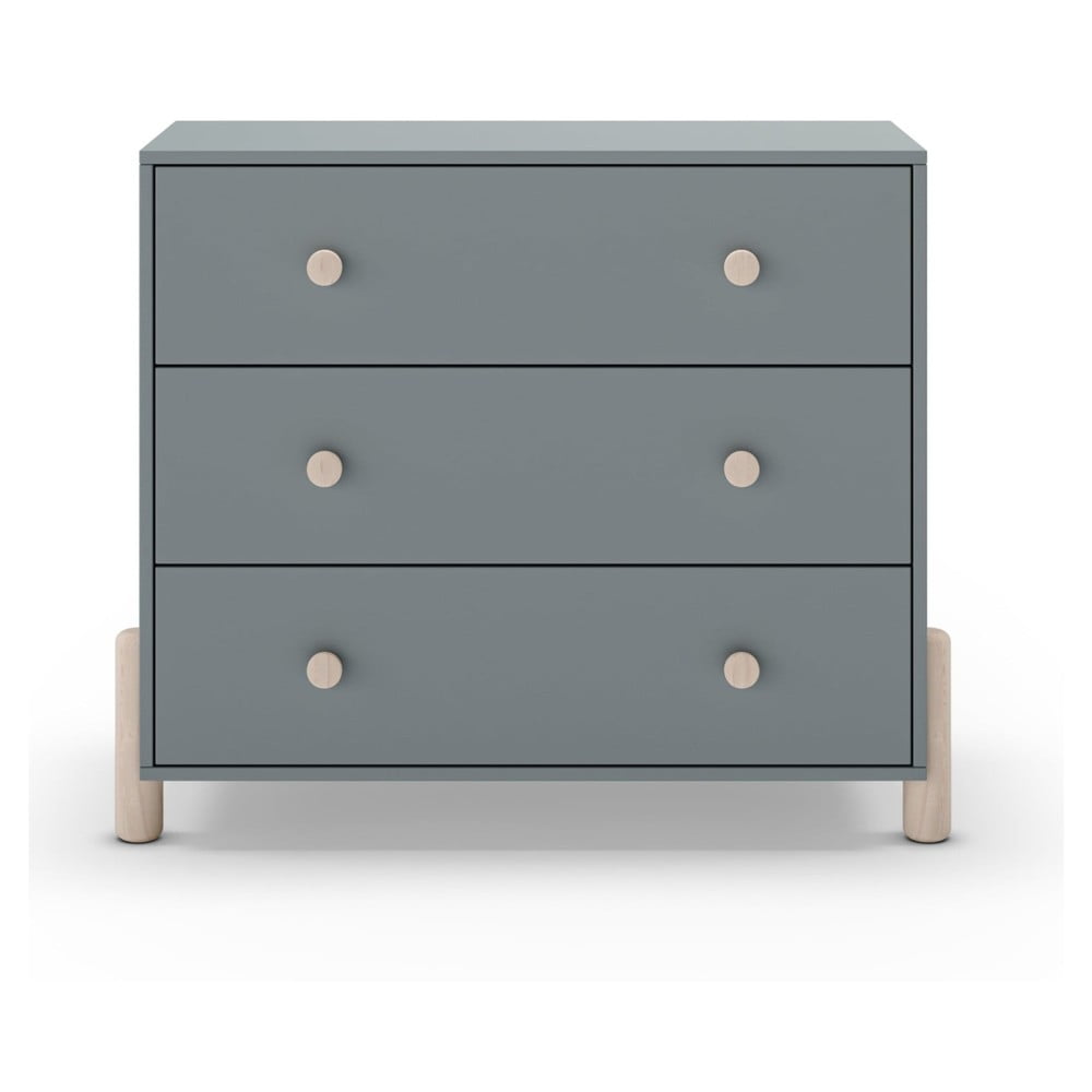 Comodă de copii verde prăfuit din lemn de pin 90x80x40 cm Enola – Marckeric