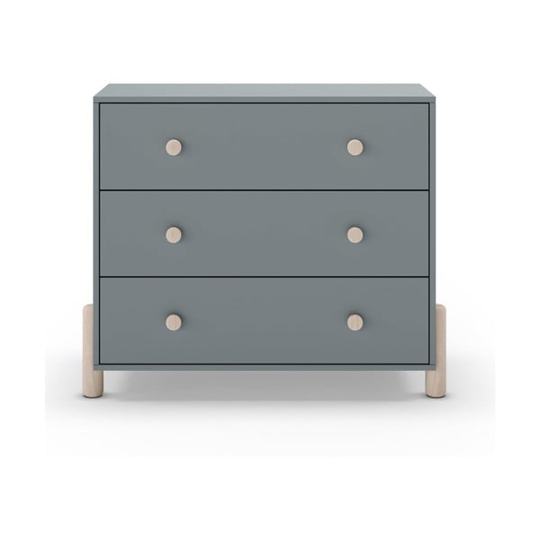 Comodă de copii verde prăfuit din lemn de pin 90x80x40 cm Enola – Marckeric