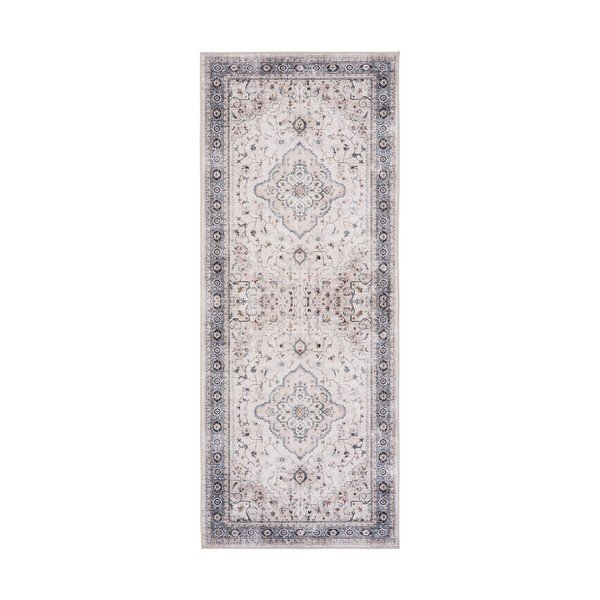 Covor tip traversă bej/albastru prăfuit 80x200 cm Havana – House Nordic