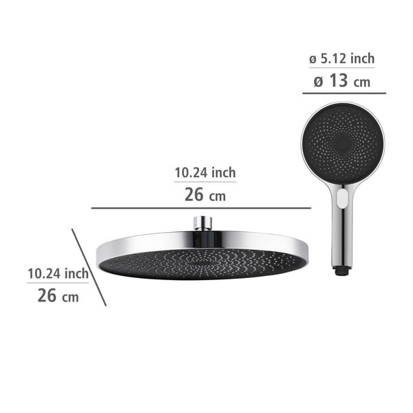 Set de duș argintiu lucios din oțel inoxidabil 120 cm Soft Water – Wenko-image-3