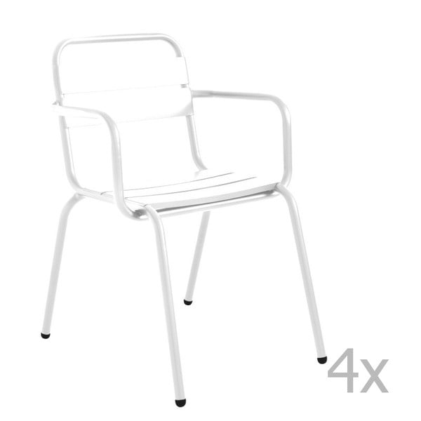 Set 4 scaune de grădină Isimar Barceloneta, alb