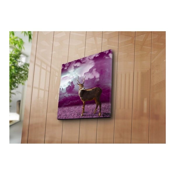 Tablou decorativ Reindeer Purple, 45 x 45 cm