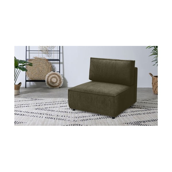 Modul pentru canapea verde deschis cu tapițerie din catifea reiată  (de mijloc) Nihad modular – Bobochic Paris-image-1