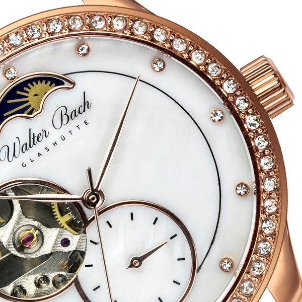 Ceas damă cu curea din piele naturală Walter Bach Union, alb-image-4