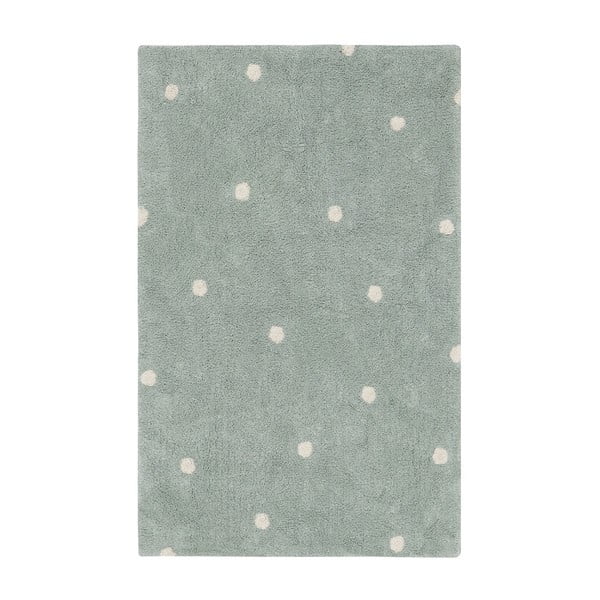 Covor pentru copii verde mentă lavabil/țesut manual din bumbac 100x150 cm Mini Dot Blue Sage – Lorena Canals