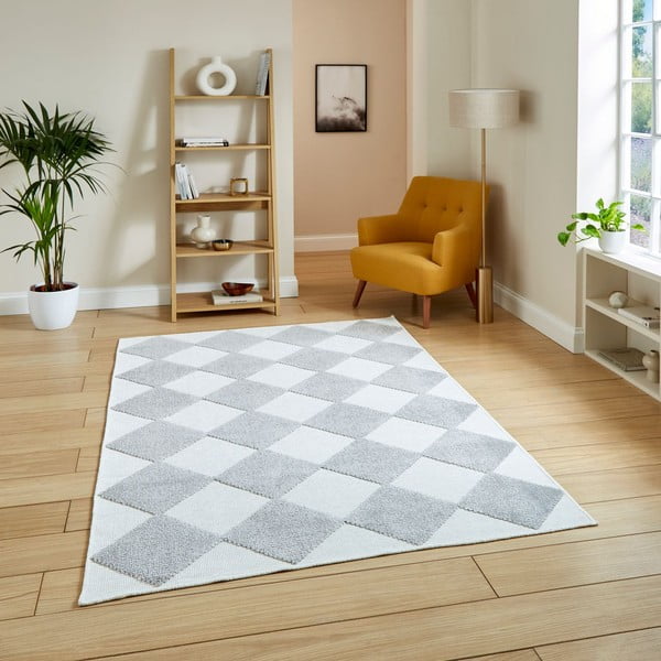 Covor alb-gri deschis lavabil 200x290 cm Lyna Cream&Grey – Think Rugs-image-1