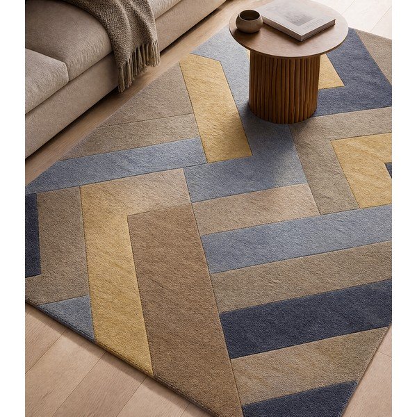 Covor Asiatic Carpets Big Zig, 160 x 230 cm, gri-galben-image-1