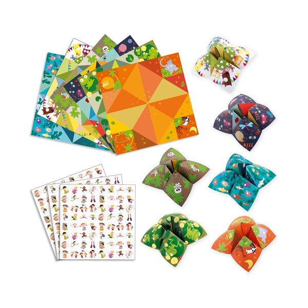 Set hârtii origami cu autocolante Djeco Fortune-image-3