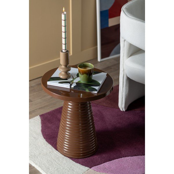 Măsuță auxiliară rotundă din metal ø 40 cm Catania Ribbed – Leitmotiv-image-1