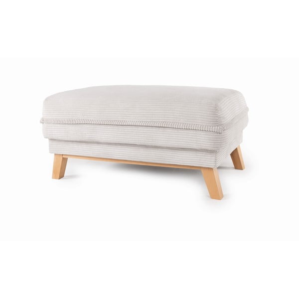 Taburet bej cu tapițerie din catifea reiată Tori – Bonami Selection-image-2