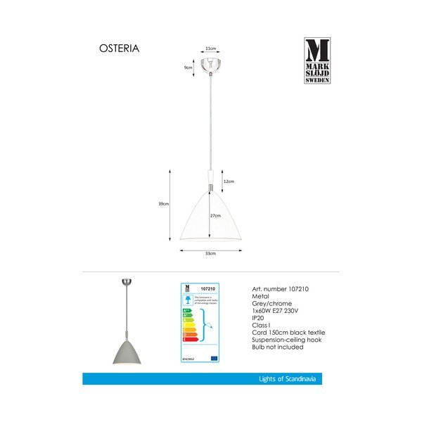 Lustră Markslöjd Osteria, gri-image-2