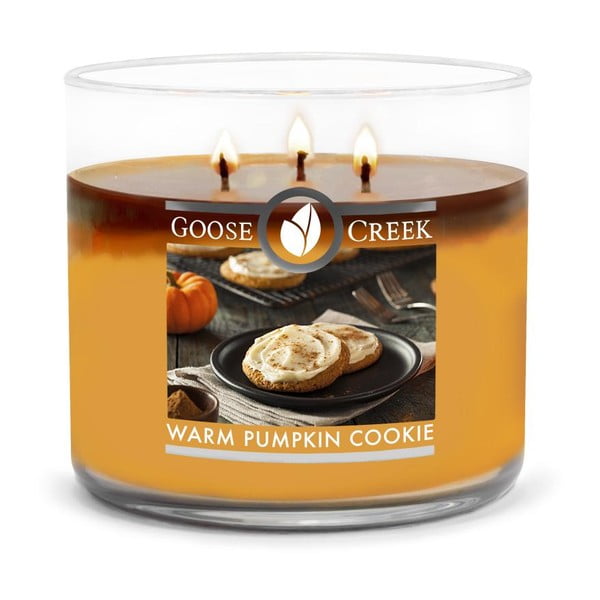 Lumânare parfumată în recipient de sticlă Goose Creek Warm Pumpkin, 35 ore de ardere