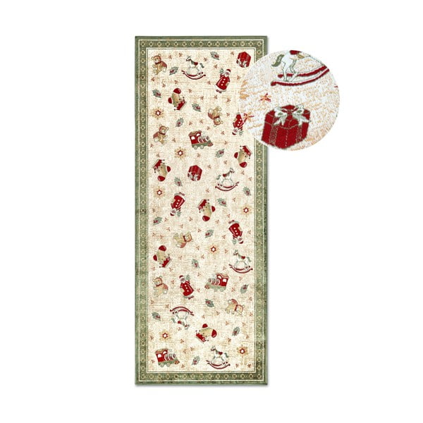 Covor tip traversă verde din amestec de bumbac 80x200 cm  cu model de Crăciun Toy's Delight Green Christmas – Villeroy&Boch