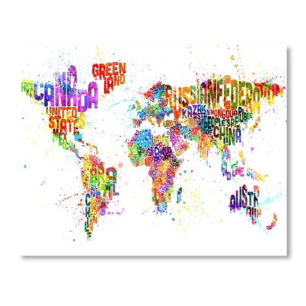 Poster cu harta lumii Americanflat Sign, 60 x 42 cm, multicolor