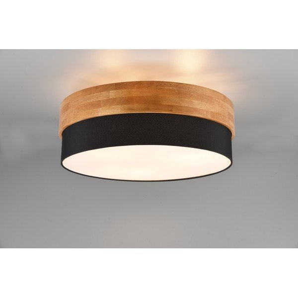 Plafonieră neagră/în culoare naturală cu abajur textil Seasons – Trio-image-2