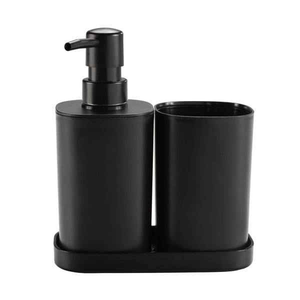 Set de accesorii de baie negru din plastic Vita – douceur d'intérieur