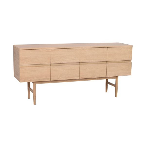 Comodă în culoare naturală joasă cu aspect de lemn de stejar 160x75 cm Moresby – Rowico-image-2