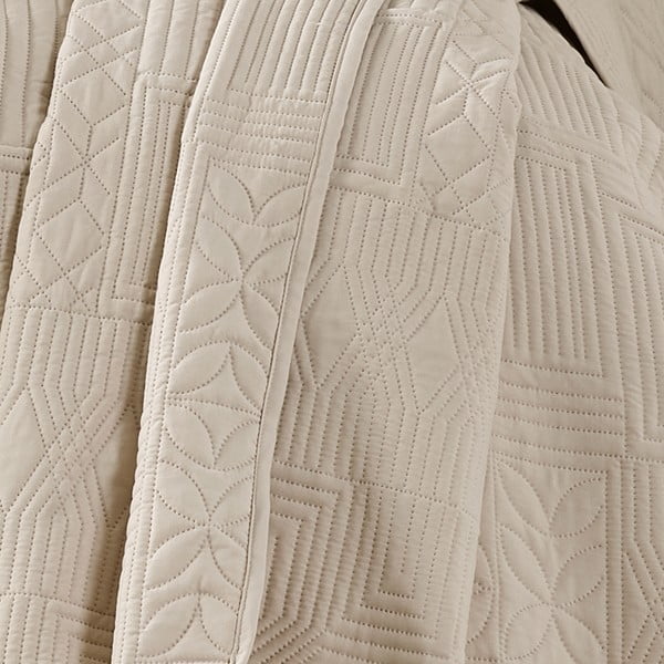 Cuvertură bej matlasată 220x230 cm Folkstone Geo – Catherine Lansfield-image-2