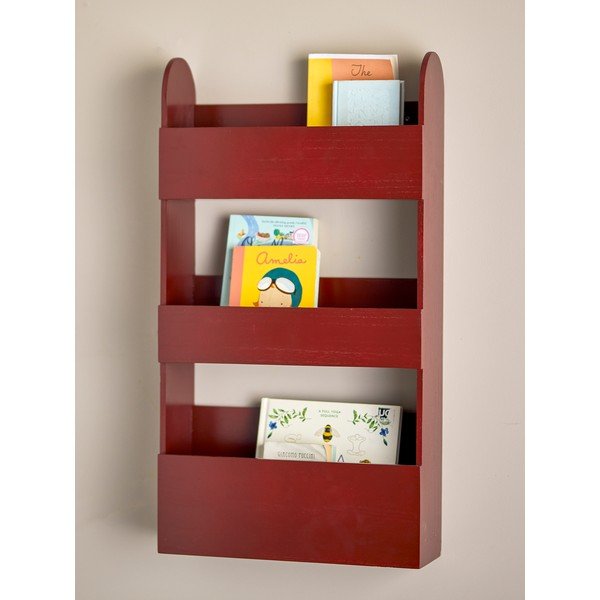 Bibliotecă de copii roșie din lemn de paulownia 38x70x12 cm Moris – Bloomingville Mini-image-1