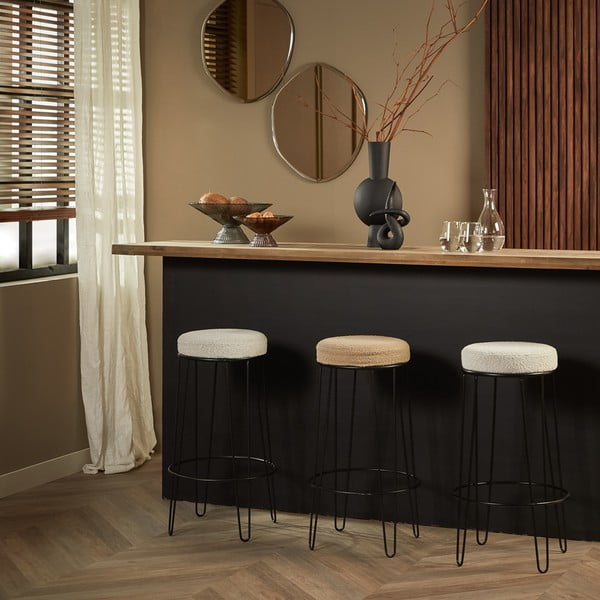 Scaun de bar alb tapițat (înălțime șezut 73 cm) Alice – Light & Living-image-4