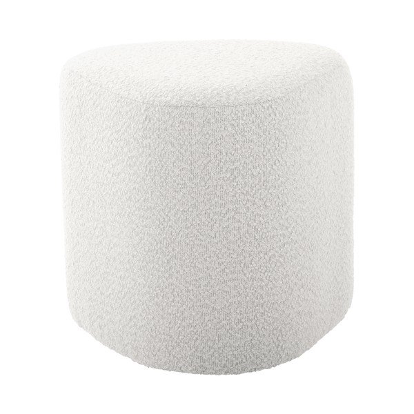 Taburet alb cu tapițerie din țesătură bouclé Ada – Leitmotiv-image-2
