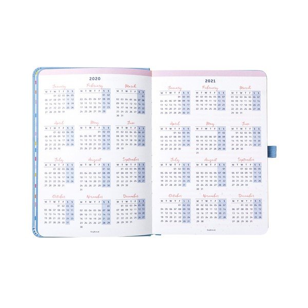 Jurnal din august 2020 până în august 2021 Busy B Perfect, albastru deschis-image-3