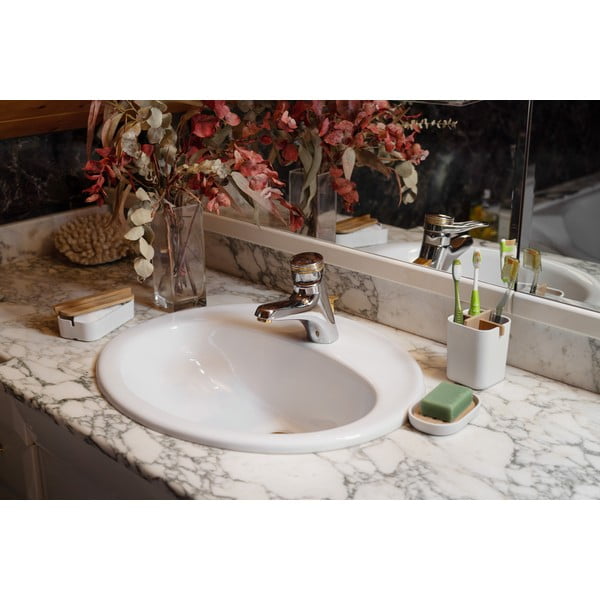 Organizator pentru baie Compactor Ecologic, 8,4 x 7,8 cm, alb-image-3