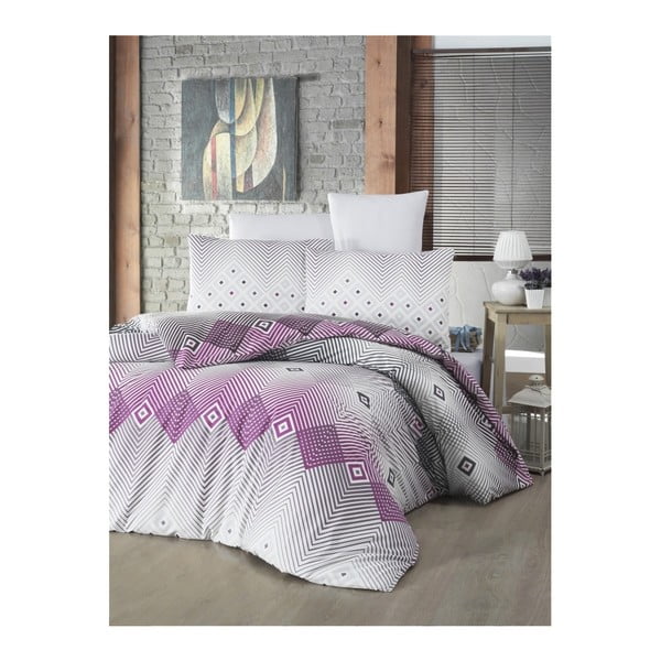 Lenjerie de pat cu pernă Adriana Lilac, 160 x 220 cm
