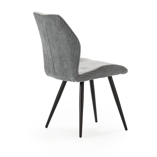 Scaune de dining gri-deschis 2 buc. din catifea reiată Adaya – Marckeric-image-4