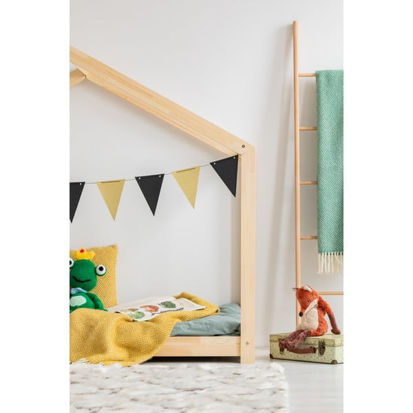 Pat pentru copii în formă de căsuță din lemn de pin 120x200 cm Mila RM - Adeko-image-2