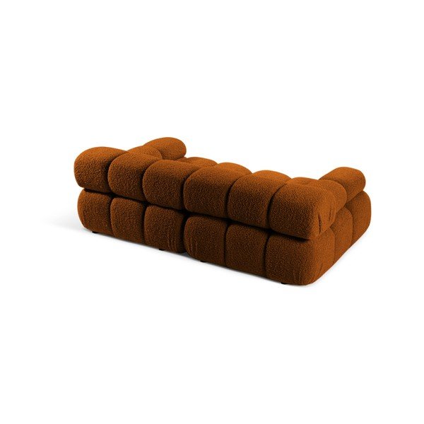 Canapea modulară teracotă cu tapițerie din țesătură bouclé 188 cm – Micadoni -image-2
