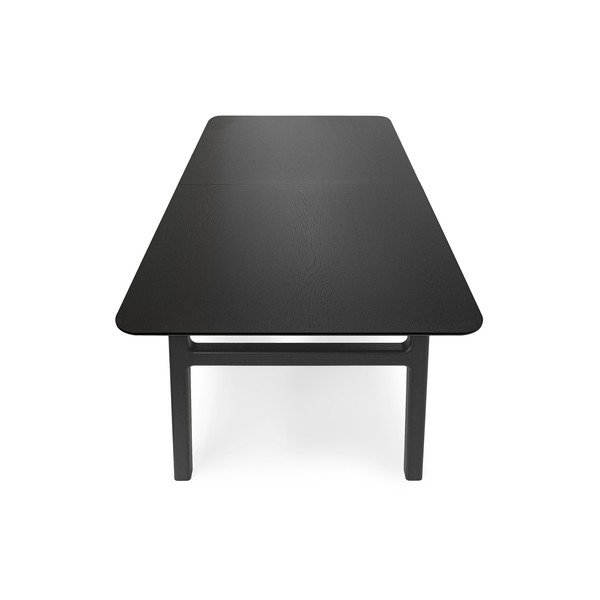 Masă de dining extensibilă cu aspect de lemn de stejar cu blat suplimentar 90x180 cm Curved – Woodman-image-4