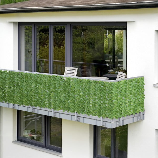 Paravan pentru balcon verde din plastic 300x100 cm Ivy – Maximex