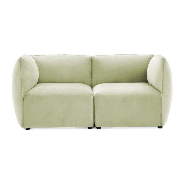 Canapea modulară cu 2 locuri Vivonita Velvet Cube, verde deschis