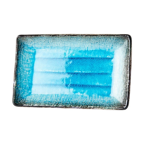 Farfurie servire din ceramică MIJ Sky, 21 x 13,5 cm, albastru